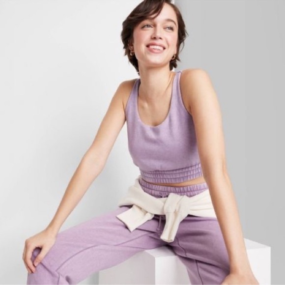 🧡 Wild Fable Sweatsuit Sweatshirt Joggers Bra Tank Target Berry Pink - Picture 9 of 9